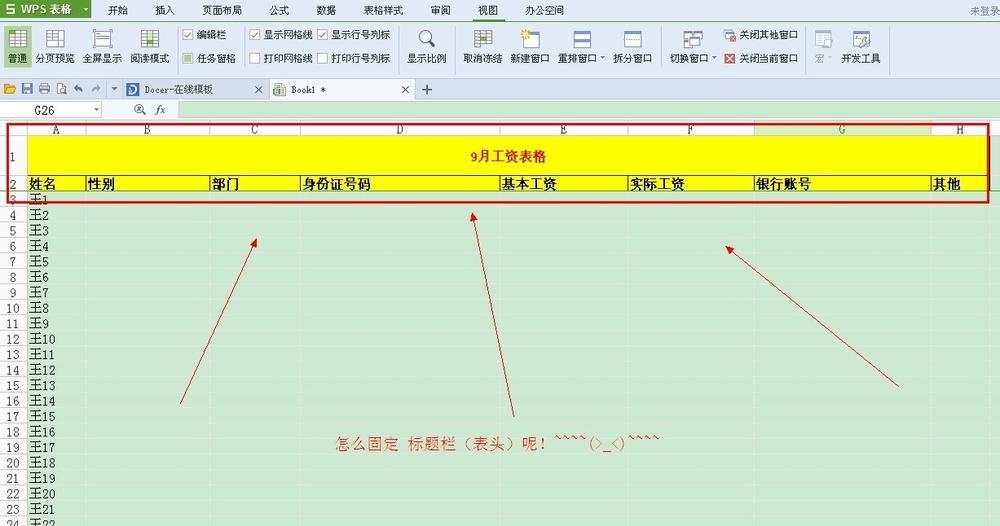 表头固定怎么设置打印（固定表头的操作步骤）